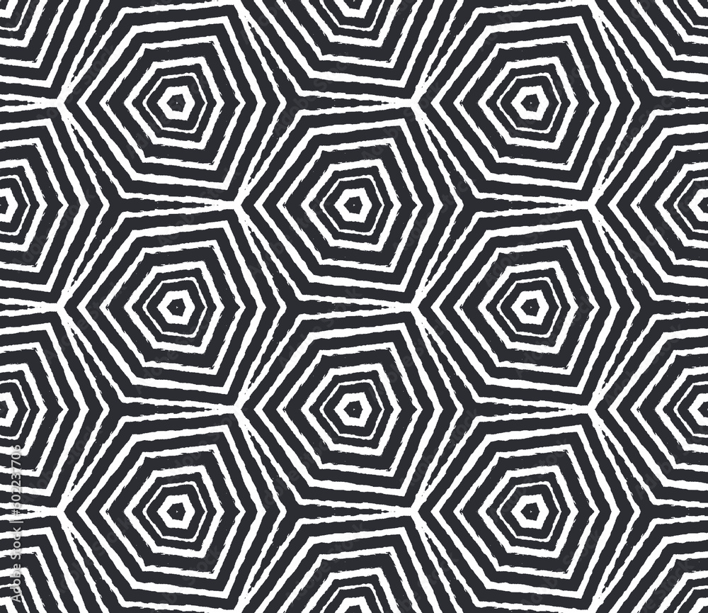 Exotic seamless pattern. Black symmetrical