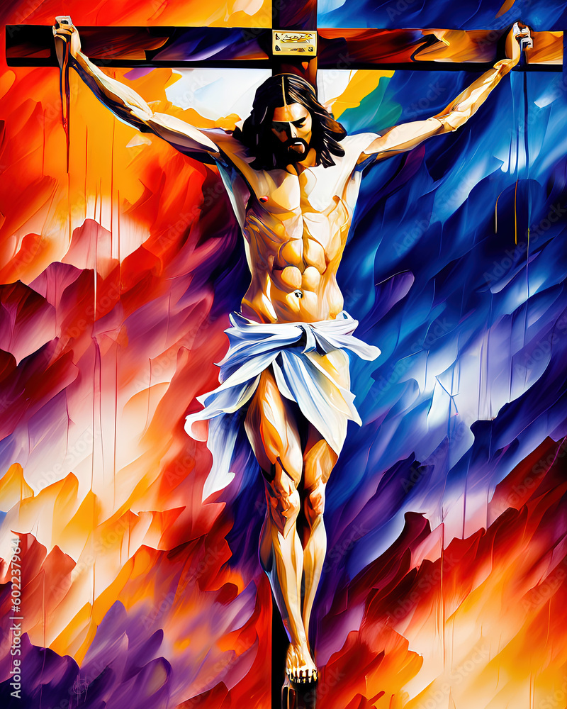 Impressionist Style Jesus on the Cross
