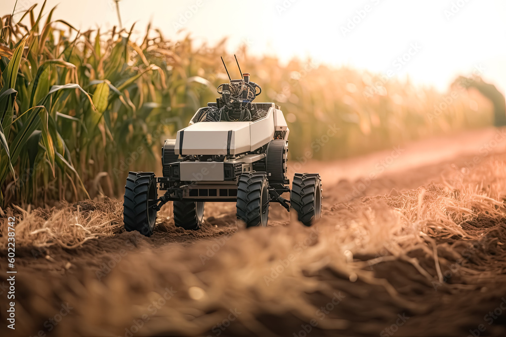 Small AI robot drone is working in a Corn field farm for agriculture Circuit Diagram
