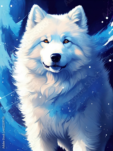 White Wolf in the Snow