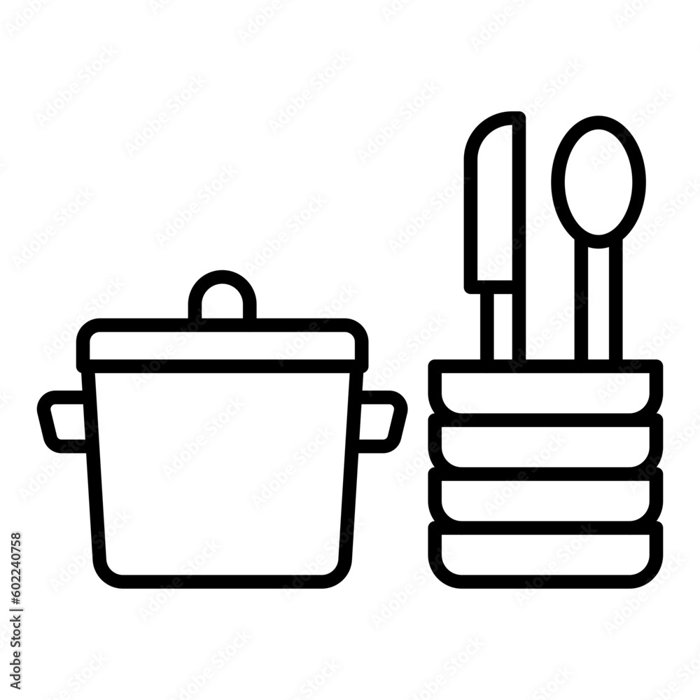 Obraz premium Kitchen utensils Line Icon