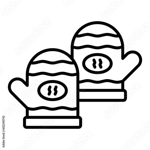 Oven mitts Line Icon