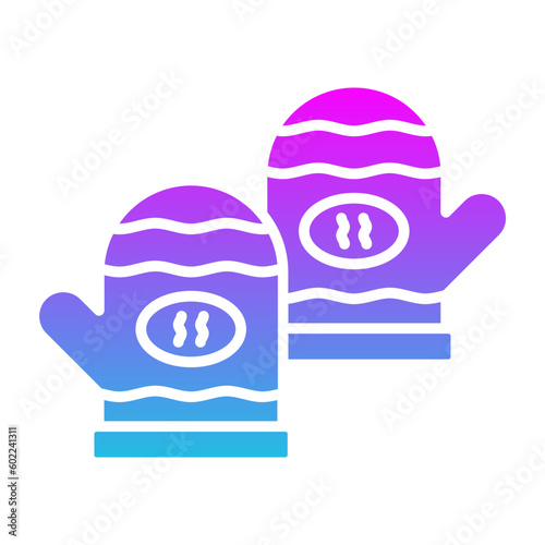 Oven mitts Glyph Gradient Icon