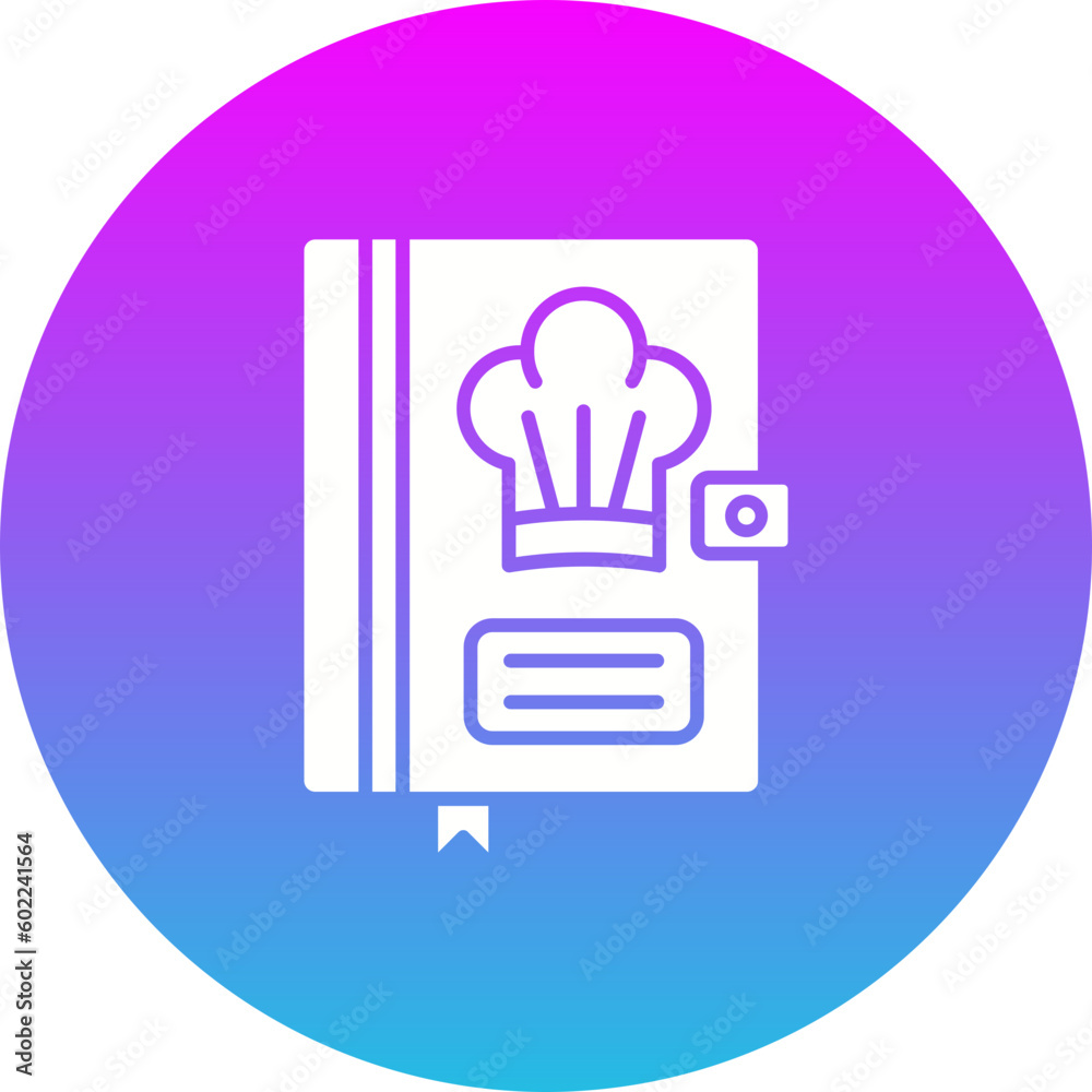 Cook book Gradient Circle Glyph Inverted Icon Cook book Gradient Circle Glyph Inverted Icon