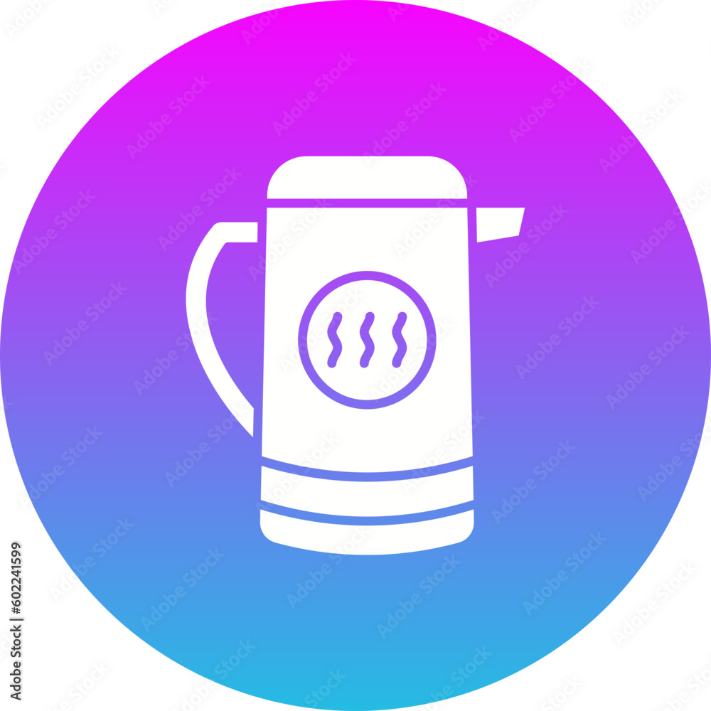 Thermos Gradient Circle Glyph Inverted Icon Thermos Gradient Circle Glyph Inverted Icon
