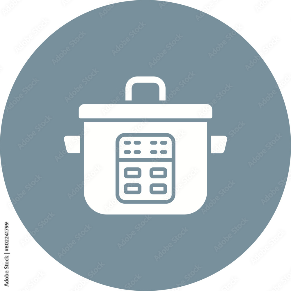 Rice cooker Multicolor Circle Glyph Inverted Icon Rice cooker Multicolor Circle Glyph Inverted Icon
