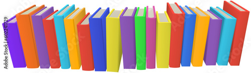 A row of library or education books illustration