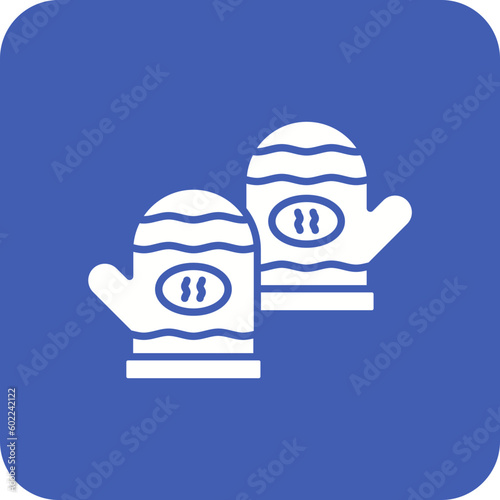 Oven mitts Multicolor Round Corner Glyph Inverted Icon