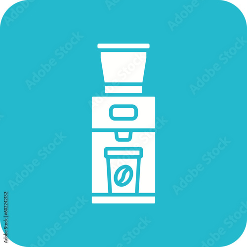 Coffee grinder Multicolor Round Corner Glyph Inverted Icon