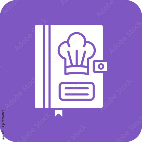 Cook book Multicolor Round Corner Glyph Inverted Icon