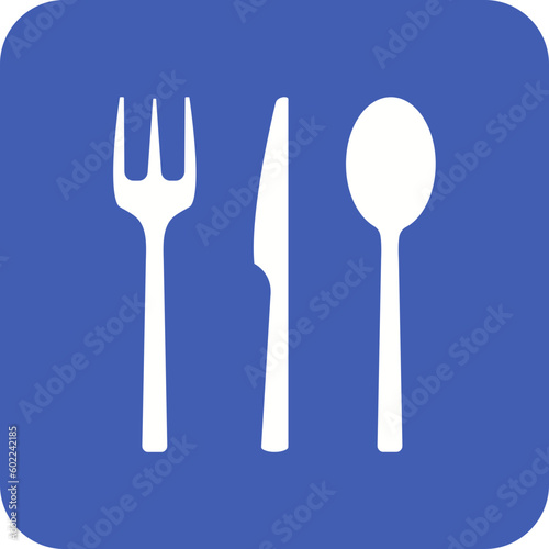Cutlery Multicolor Round Corner Glyph Inverted Icon