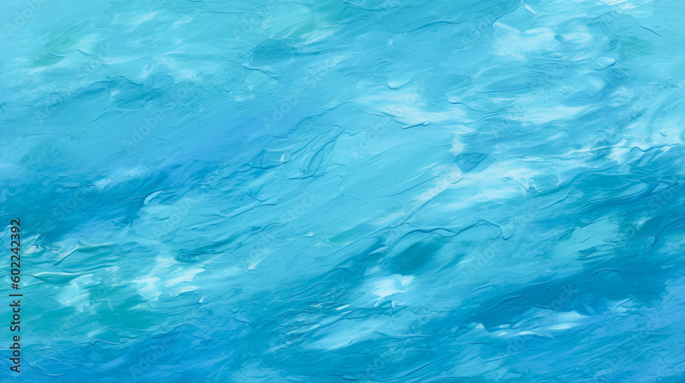 青い抽象的な油絵の背景　Generative AI