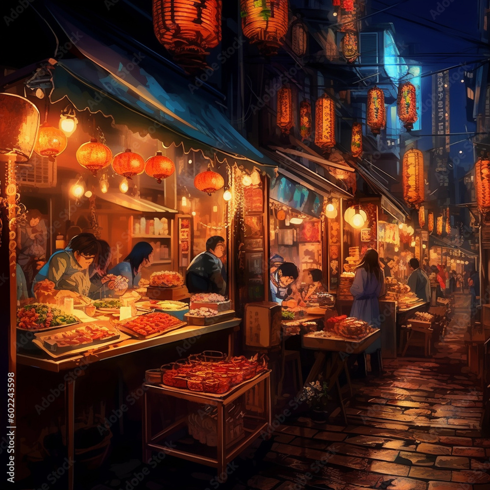 Asia- Osaka street food market