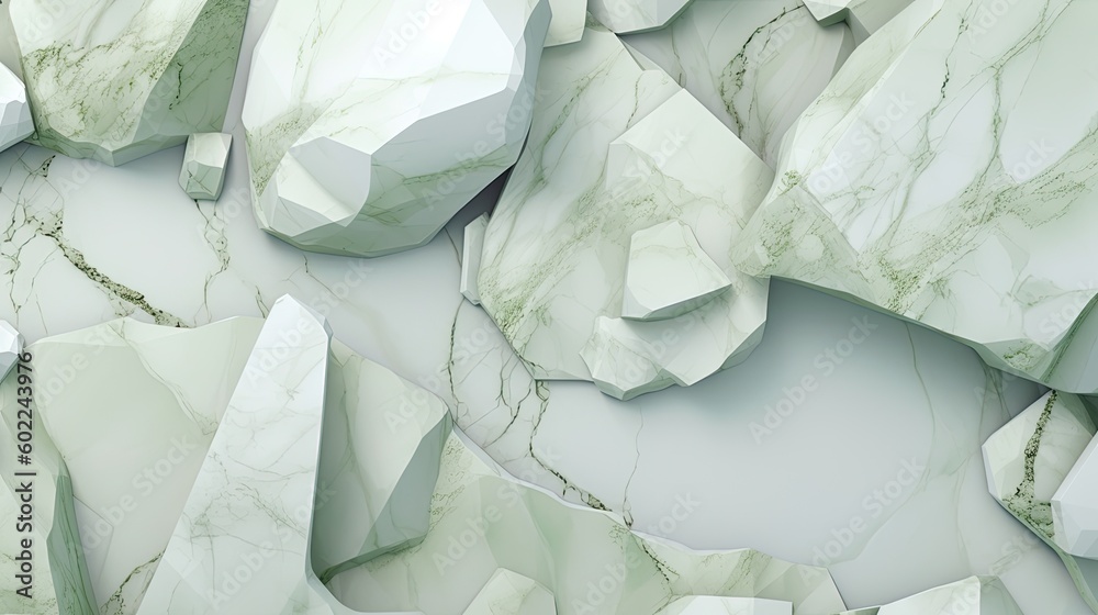 Gorgeous pastel green background with a marble. Light green marble