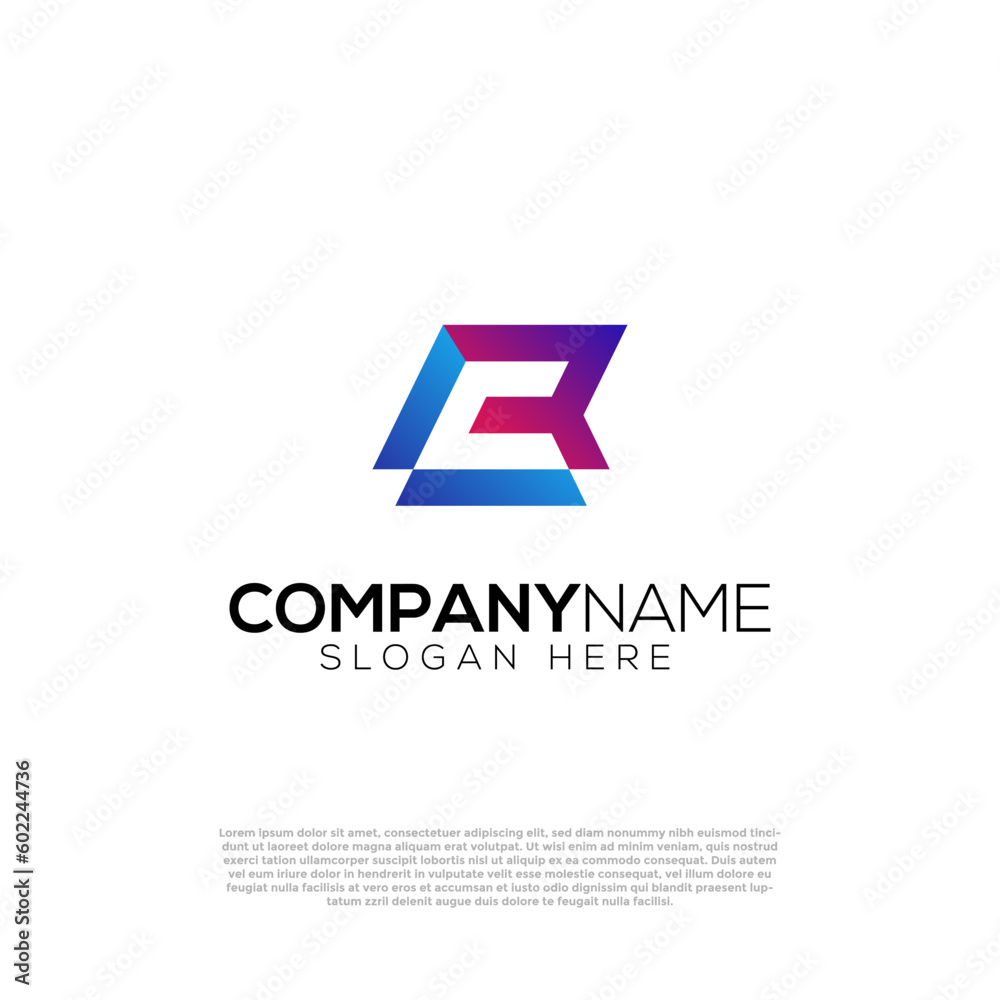 Fototapeta premium Vector modern R C or R and C logo template