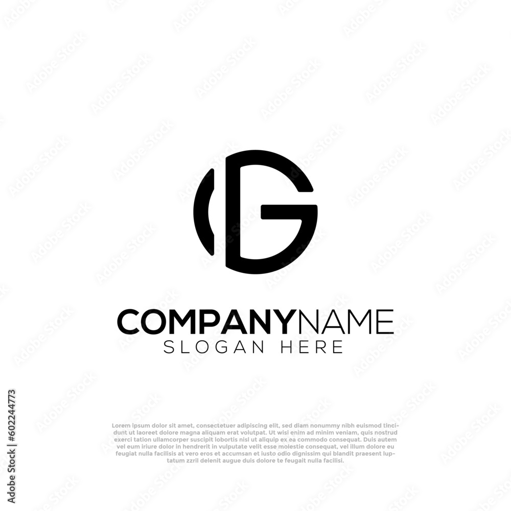 Vector monogram G letter logo template