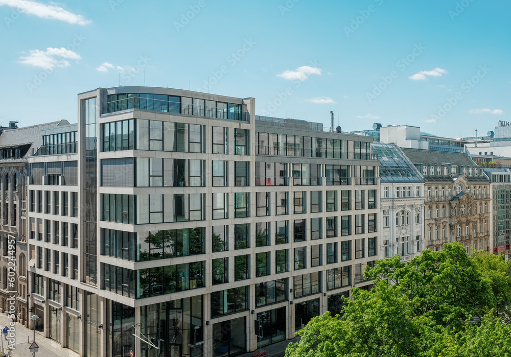 high angle cityscape view in Berlin Mitte