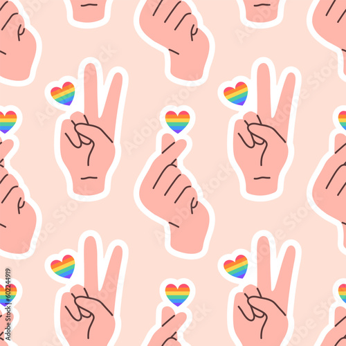 LGBT seamless pattern. Symbol of the LGBT community. LGBT pride or Rainbow elements. LGBT flag or Rainbow flag.