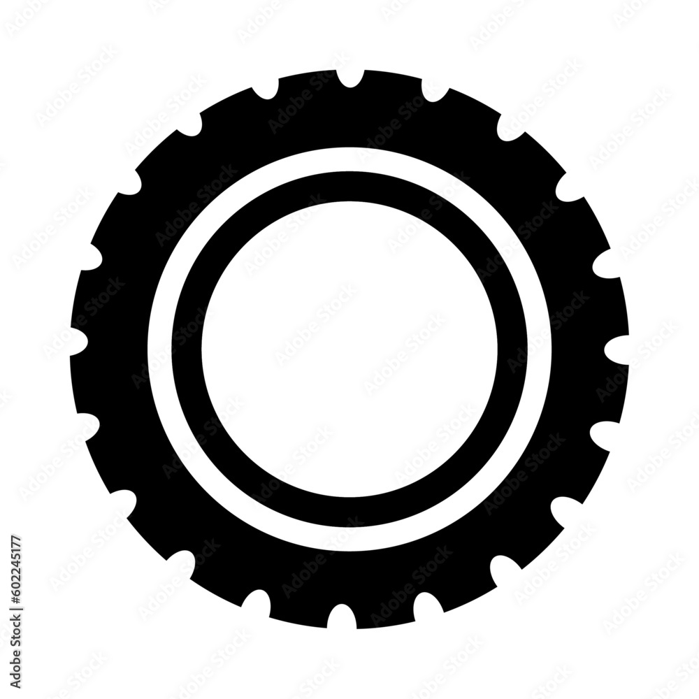 Tire icon. Black vector icon - obrazy, fototapety, plakaty 