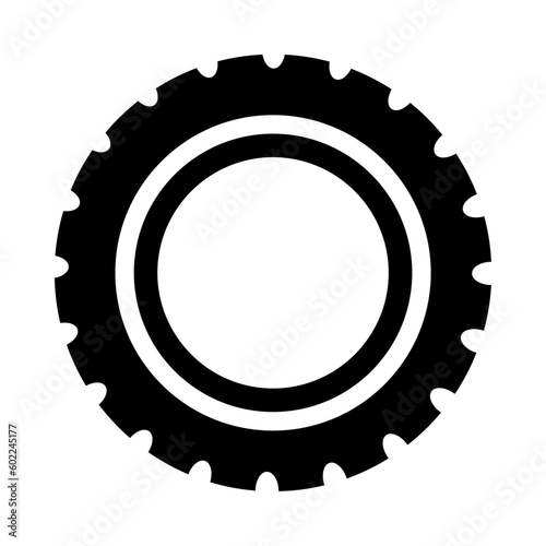 Tire icon. Black vector icon