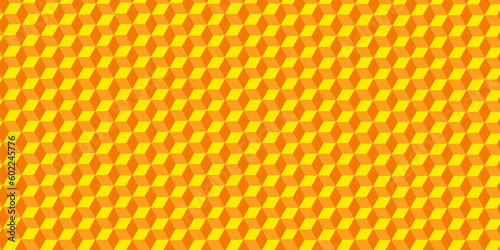 Yellow honeycomb background. illustration of rows of yellow squares. Abstract yellow squares background wallpaper.
