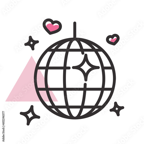 Disco ball, Party element isolated vector icon