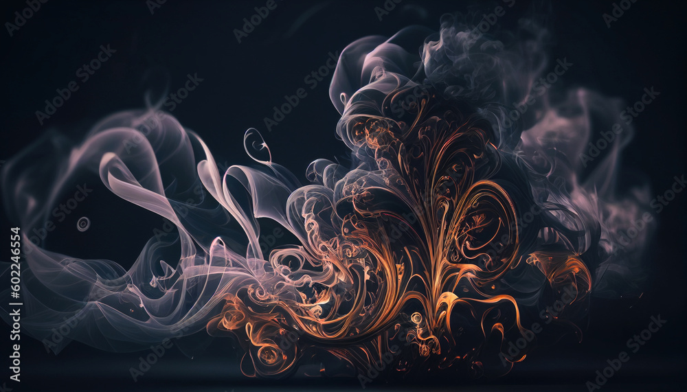 smoke abstractions forming whimsical shapes on a dark background. smoke abstractions forming whimsical shapes on a dark background.