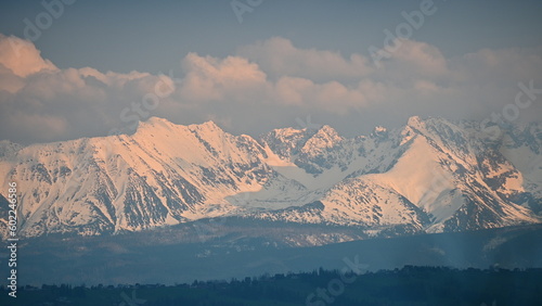 sunrise in mountains tatry polish mountains
