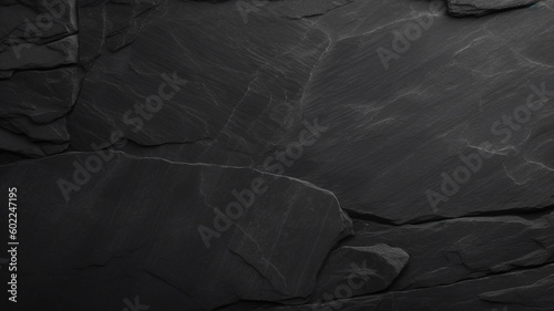 Black stone background. Created with generative Ai technology.