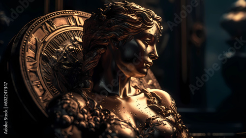 Statue of the Golden Lady. Generative AI.