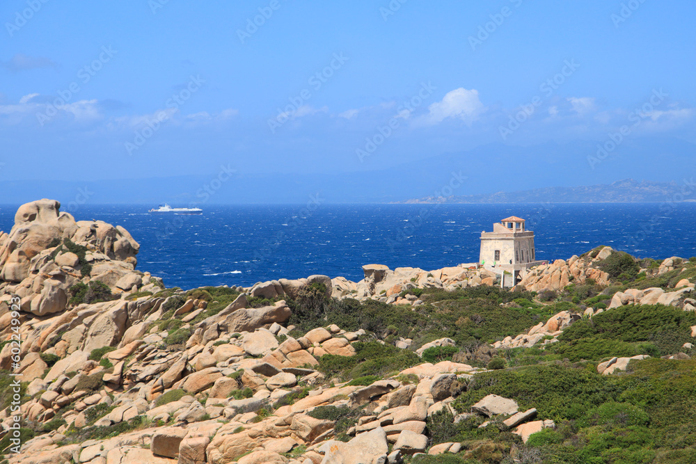 Old Lighthouse of Capo Testa (Faro di Capo Testa) at Sardinia
