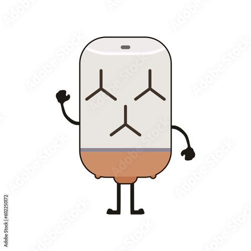 Ultrasonic ceramic aromatherapy character, cute kawaii mascot vector illustration. Electronic humidifier for room climate control. Editable graphic resources for many purposes.