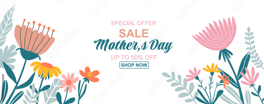 Mother's Day Sale Banner. vector illustration