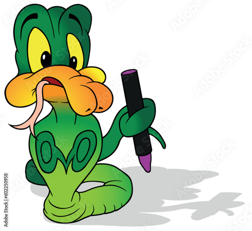 Green Surprised Snake with ...