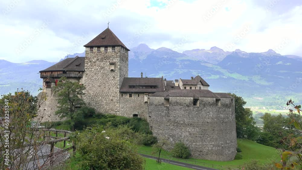 Vaduz , Liechtenstein - September, 2022: Vaduz Castle. The official residence of the Prince of Liechtenstein. Old Royal Palace against a cloudy sky. A landmark of Liechtenstein and Switzerland. Vaduz , Liechtenstein - September, 2022: Vaduz Castle. The official residence of the Prince of Liechtenstein. Old Royal Palace against a cloudy sky. A landmark of Liechtenstein and Switzerland.