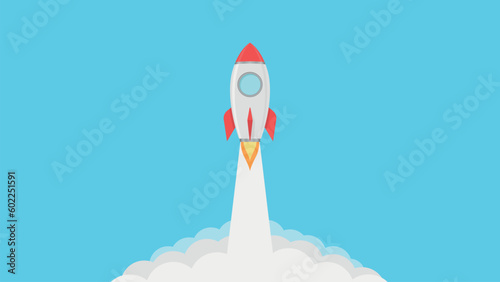 Business start up concept with rocketship. Leadership, startup, lead, leading, change route, think differently, strategy.