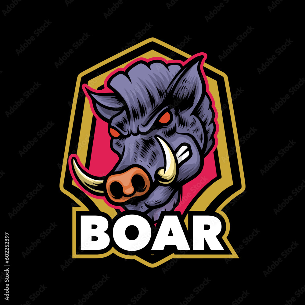 Pig boar emblem logo
