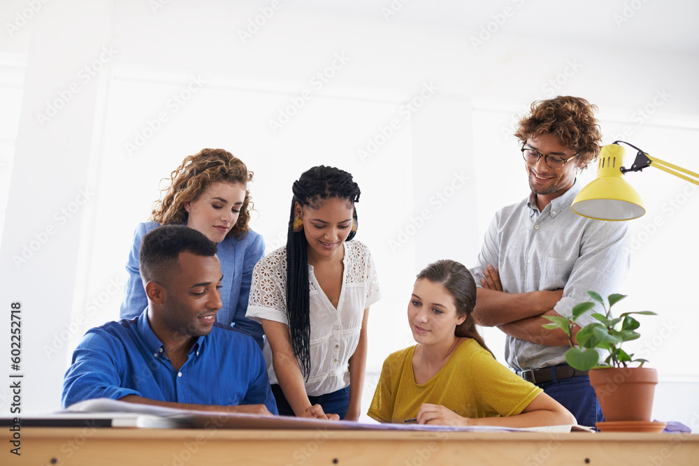 Diversity, business people and documents in team strategy for planning, brainstorming or design at the office. Group of diverse employees working on paperwork in teamwork collaboration at workplace Diversity, business people and documents in team strategy for planning, brainstorming or design at the office. Group of diverse employees working on paperwork in teamwork collaboration at workplace