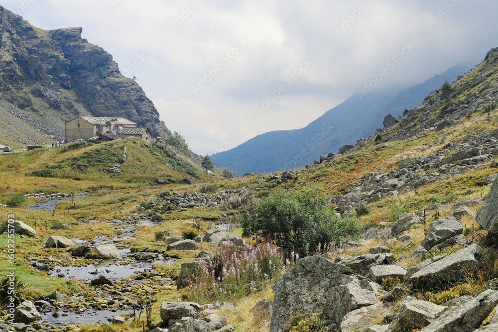 Fototapeta premium high mountain landscape with clouds on the horizon