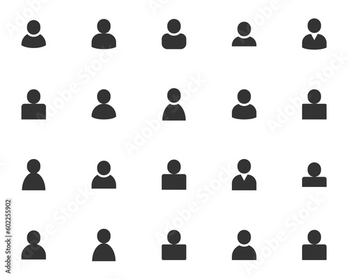 set of user icons, identity, person