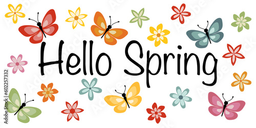Photos Hello Spring - Schriftzug in englischer Sprache - Hallo Frühling