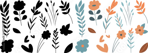 set of flowers in flat style isolated vector © zolotons