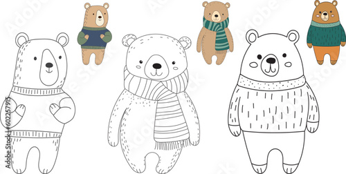 Wallpaper Mural bears coloring book childrens isolated vector Torontodigital.ca