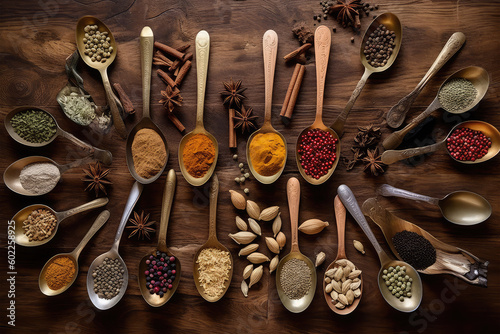 many type of spice in spoon
