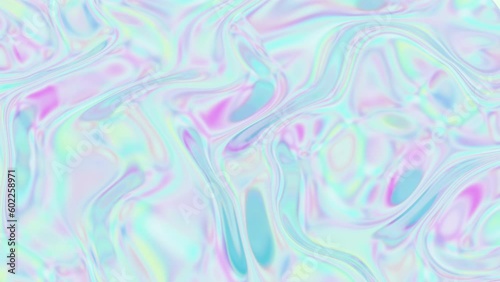 Holographic Pastel Background with 3D Rendering in Seamless Loop - Trendy Y2K-Inspired