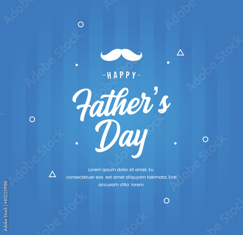 fathers day social media greeting with modern blue background