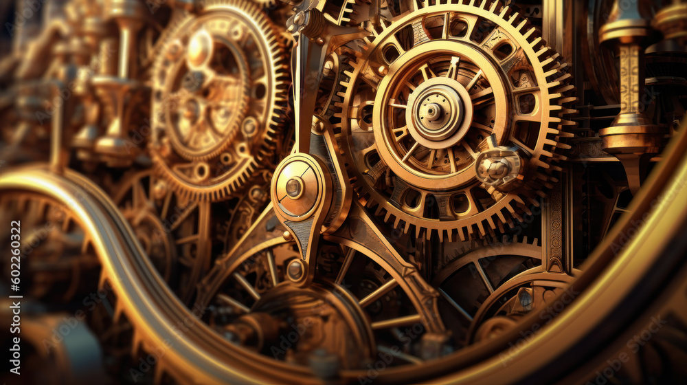 Fototapeta premium Unveiling the Marvels: Delving into the Intricate Steampunk Universe. Generative AI