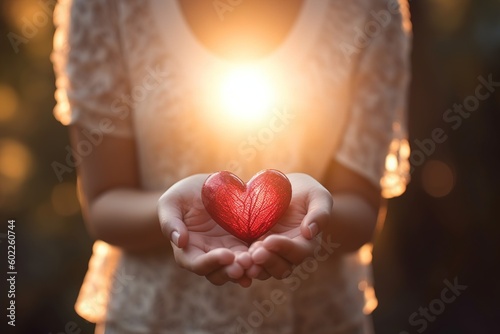 hands holding a heart - ai