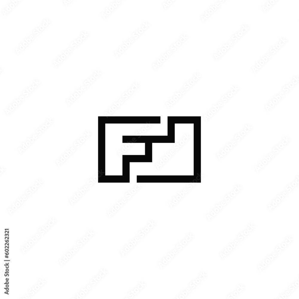 Letter F and ladder. Logo design combination. Letter F and ladder. Logo design combination.