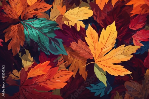 autumn leaves pattern -Ai